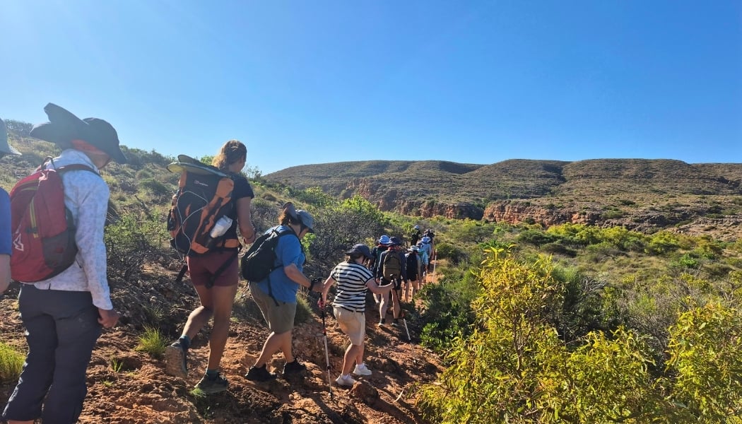 A group of women hiking