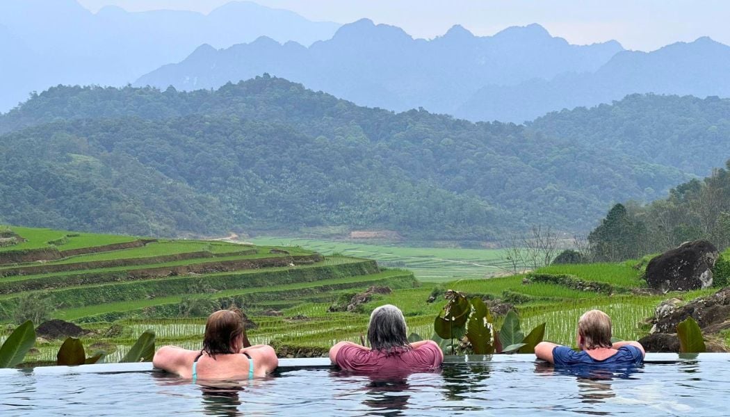 Enjoying the views at Pu Luong