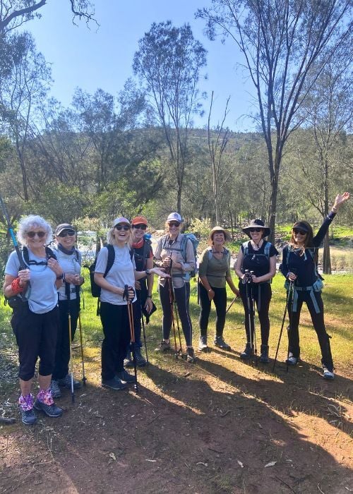 Women gathered ready for a group hike