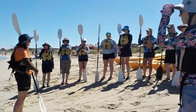 Getting ready to kayak
