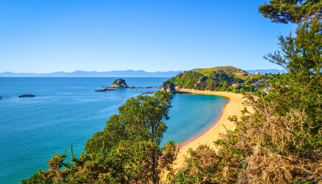 Golden beaches in New Zealand