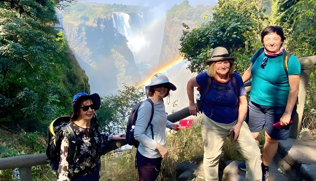 Group photo at Victoria Falls