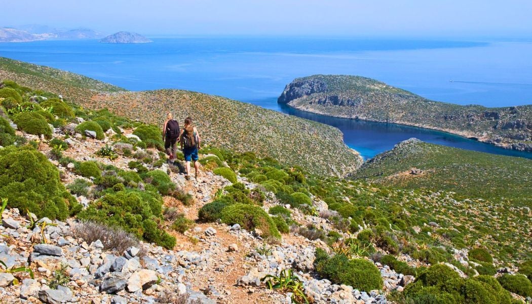 Hiking a coastal trail in Greece