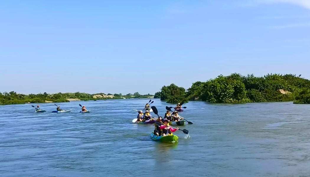 Kayaking along the Mekong River