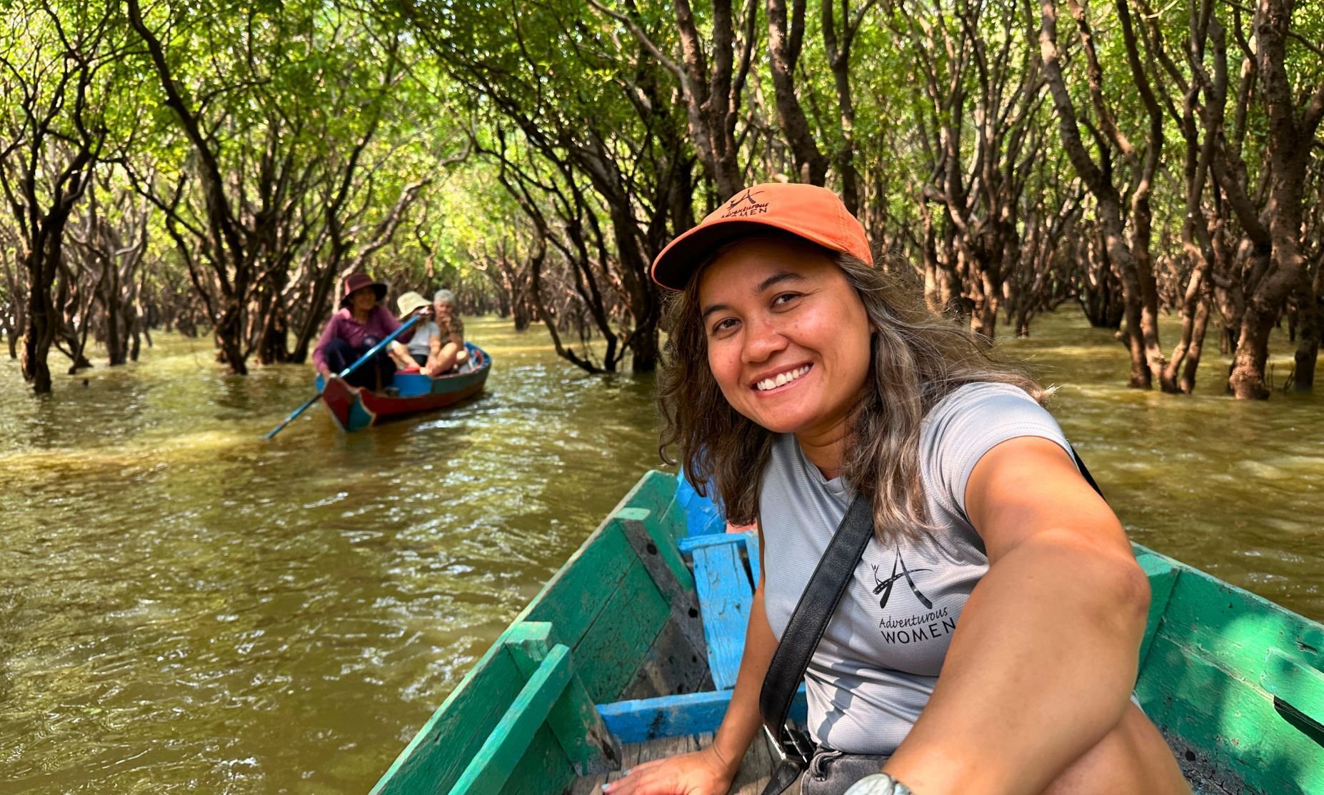 Lady in the floating forest Cambodia