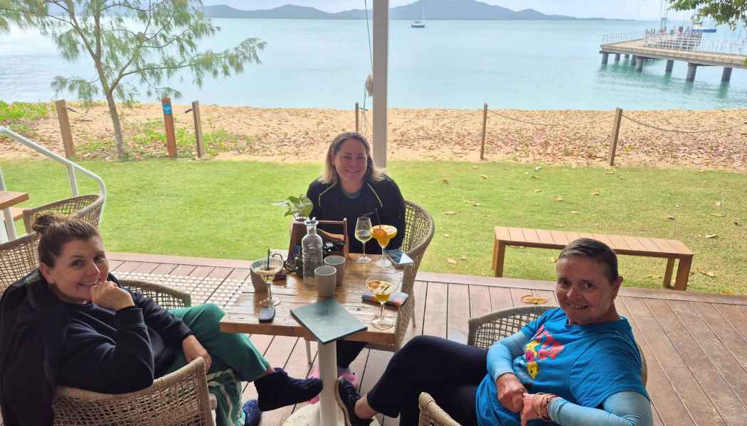 Relaxing after a day of kayaking