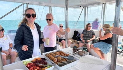 Snacks provided on a cruise