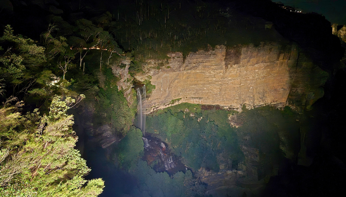 Stunning Katoomba Falls at night