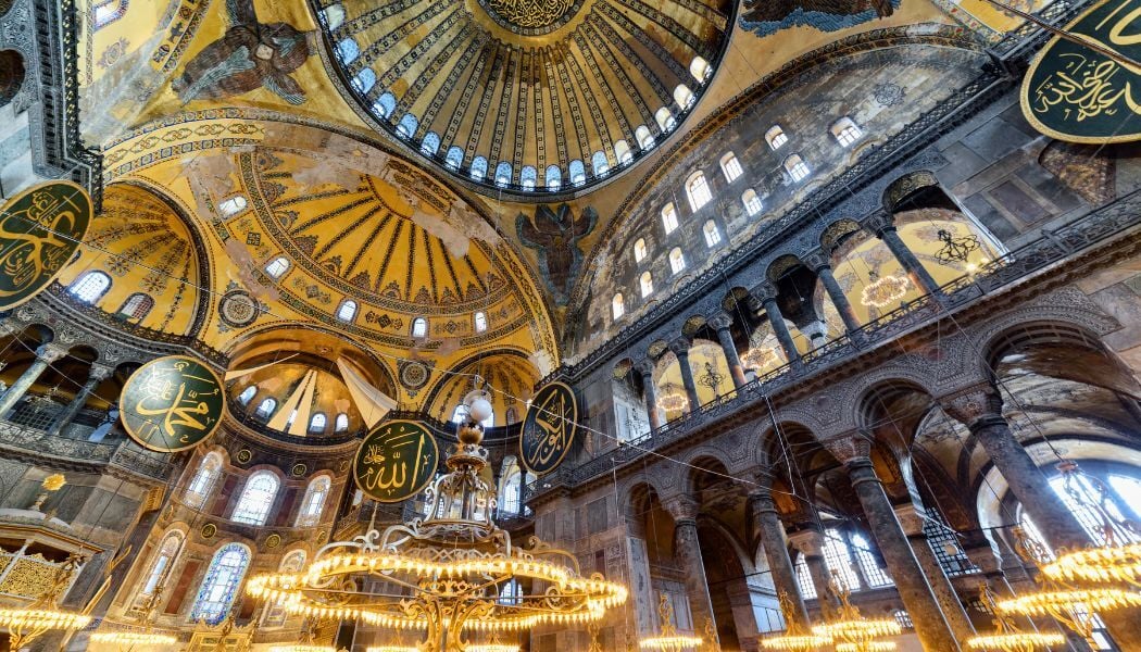 Stunning interior of the Blue Mosque