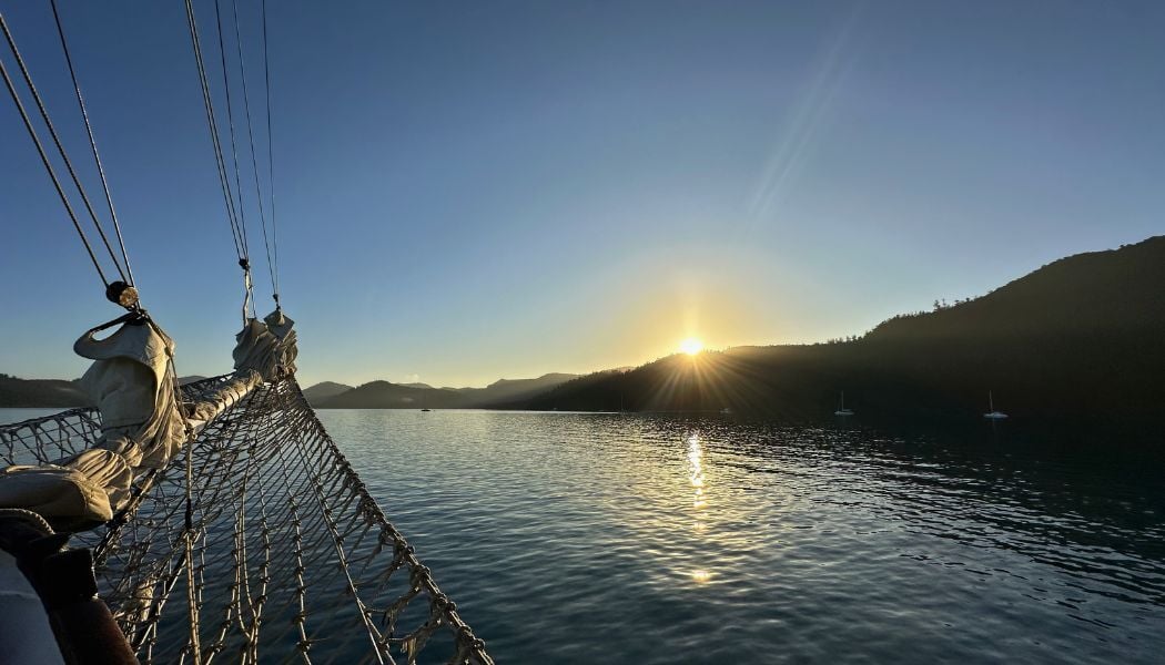 Sunset aboard Solway Lass