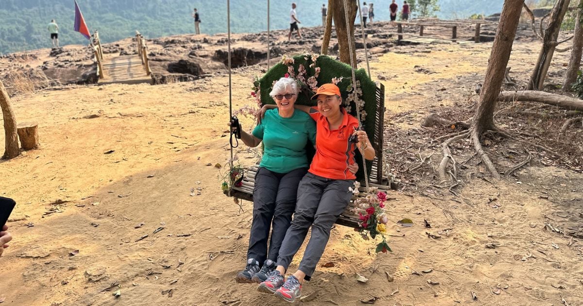 Tour Leader with happy guest