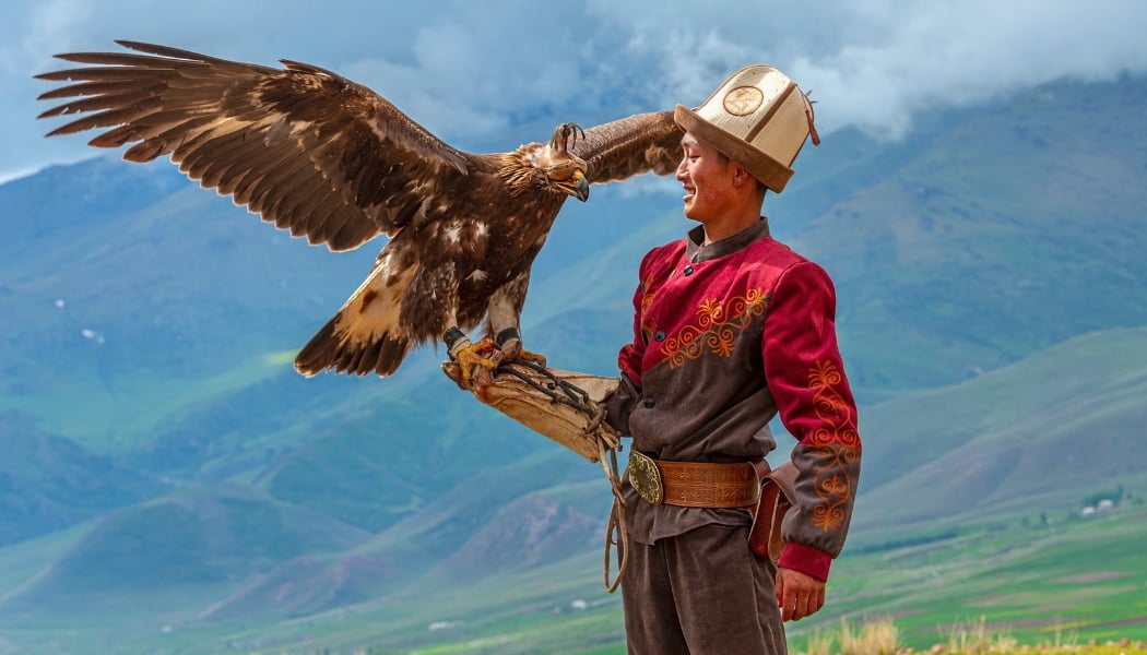 Witness eagles in flight with a traditional hunting demonstration