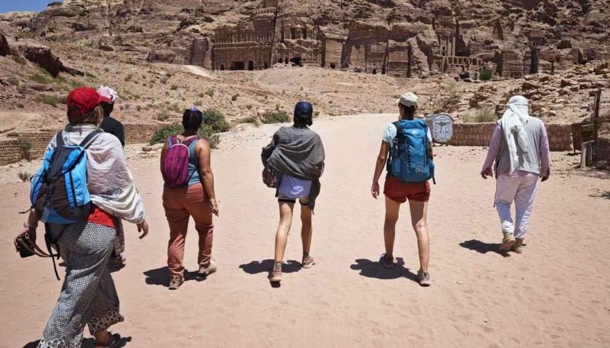 Women exploring Petra