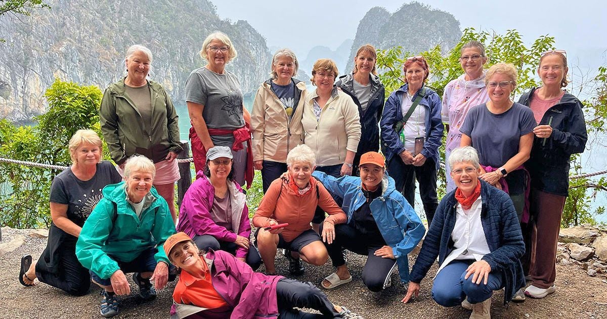 Womens tour group in Ha Long Bay Vietnam