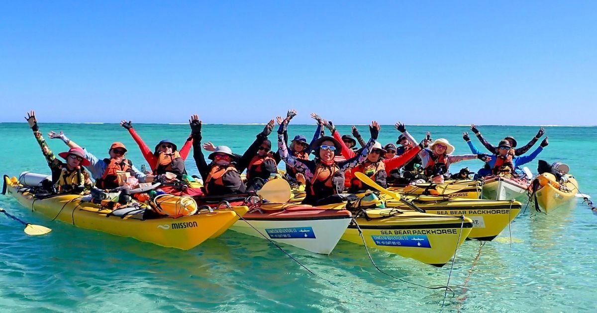 Womens tour group in kayaks