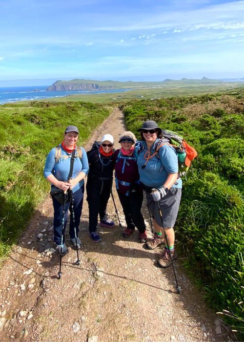 Group of ladies on a coastal trail in Ireland