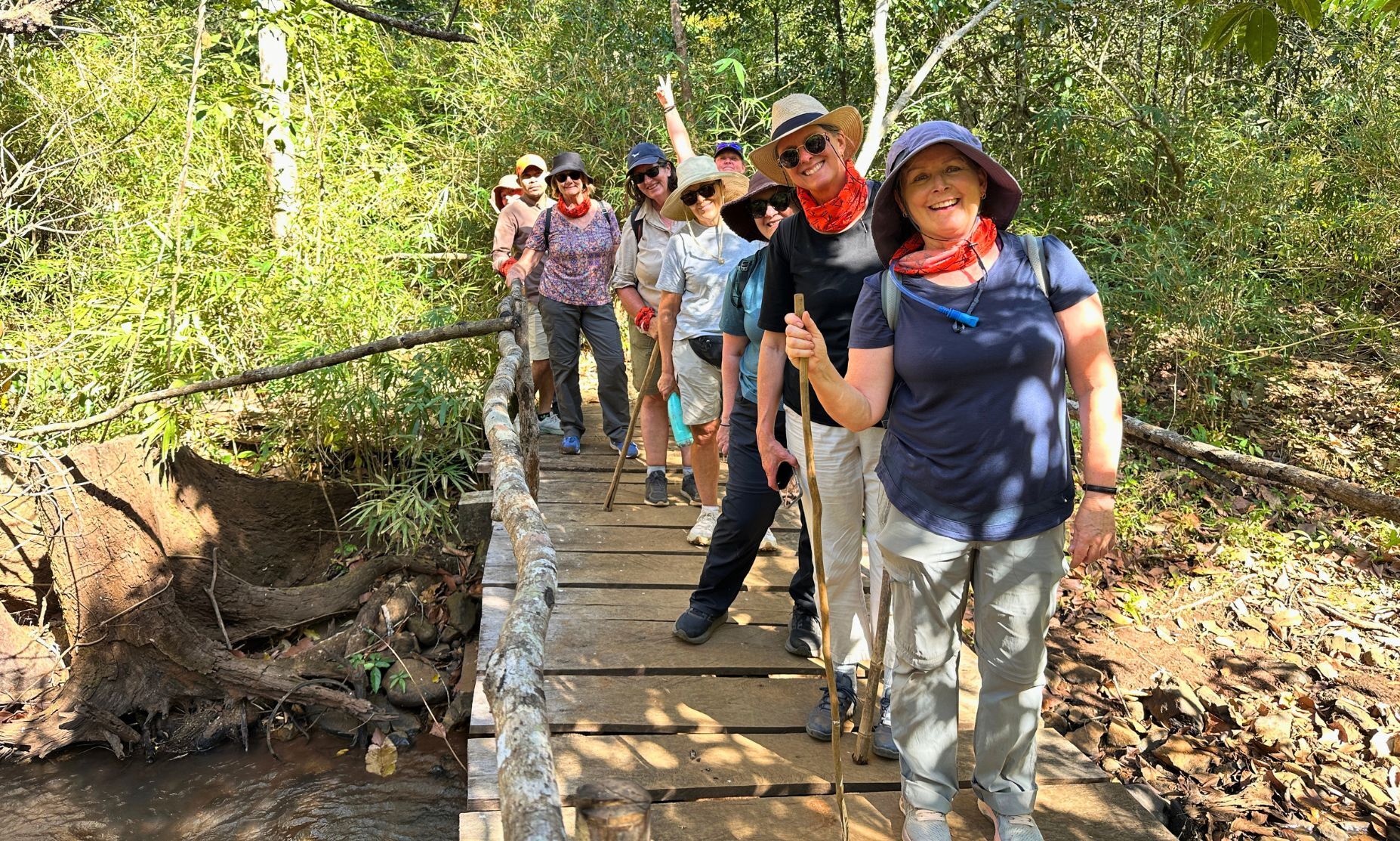 Trekking through the dense forests of Cambodia